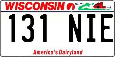 WI license plate 131NIE