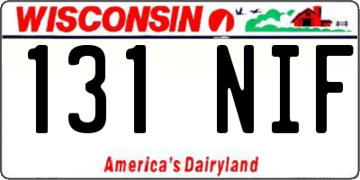 WI license plate 131NIF