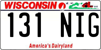 WI license plate 131NIG