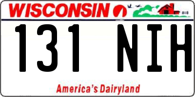 WI license plate 131NIH