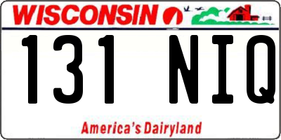 WI license plate 131NIQ