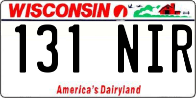 WI license plate 131NIR