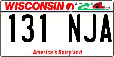 WI license plate 131NJA
