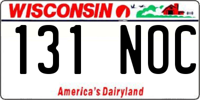WI license plate 131NOC
