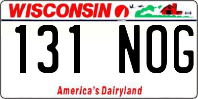 WI license plate 131NOG