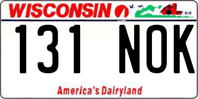 WI license plate 131NOK