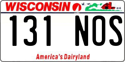 WI license plate 131NOS