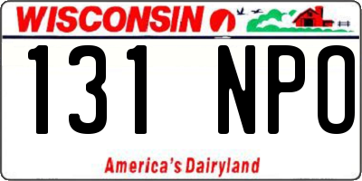 WI license plate 131NPO