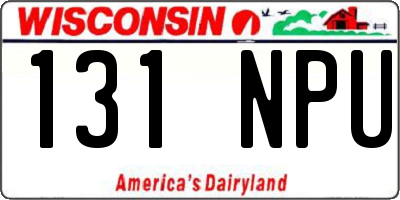 WI license plate 131NPU