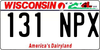 WI license plate 131NPX