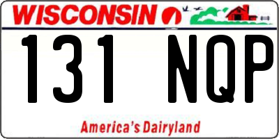 WI license plate 131NQP