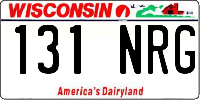 WI license plate 131NRG