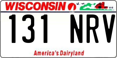 WI license plate 131NRV