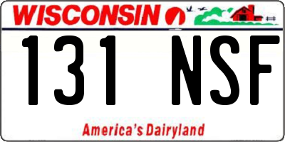 WI license plate 131NSF