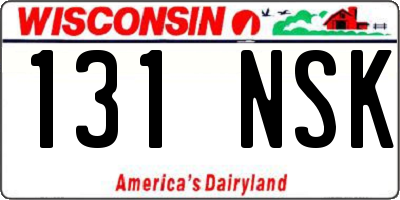 WI license plate 131NSK