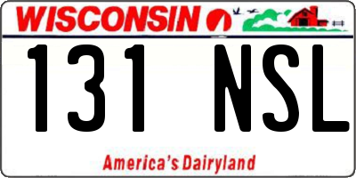WI license plate 131NSL