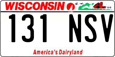 WI license plate 131NSV