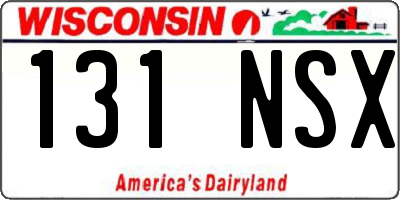 WI license plate 131NSX