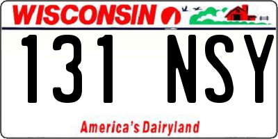 WI license plate 131NSY