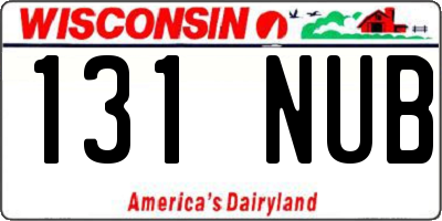 WI license plate 131NUB