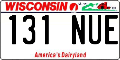 WI license plate 131NUE