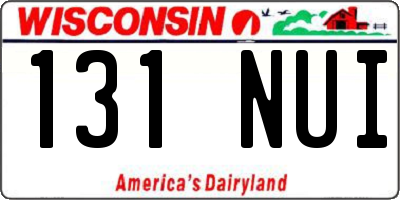 WI license plate 131NUI