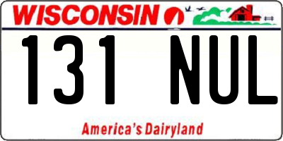 WI license plate 131NUL
