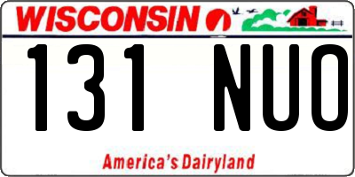 WI license plate 131NUO