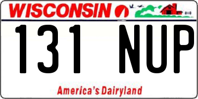 WI license plate 131NUP