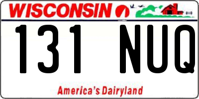 WI license plate 131NUQ