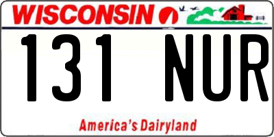 WI license plate 131NUR