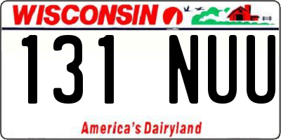 WI license plate 131NUU