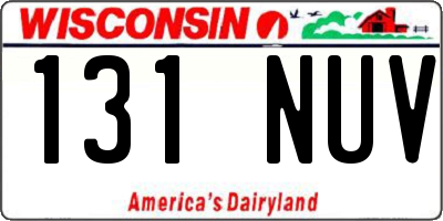 WI license plate 131NUV