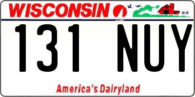 WI license plate 131NUY