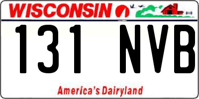 WI license plate 131NVB