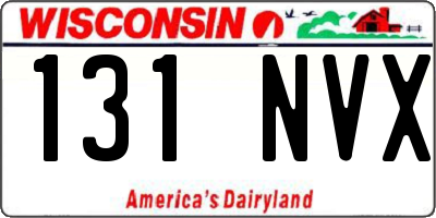 WI license plate 131NVX