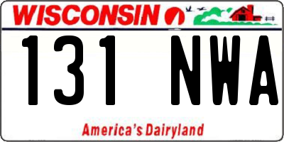 WI license plate 131NWA