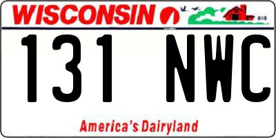 WI license plate 131NWC