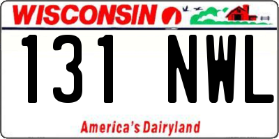WI license plate 131NWL