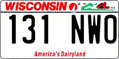 WI license plate 131NWO