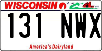 WI license plate 131NWX