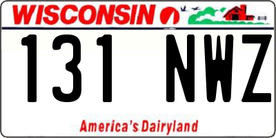 WI license plate 131NWZ
