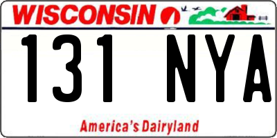 WI license plate 131NYA