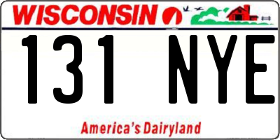 WI license plate 131NYE