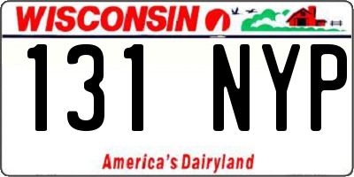 WI license plate 131NYP