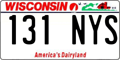 WI license plate 131NYS