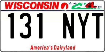 WI license plate 131NYT
