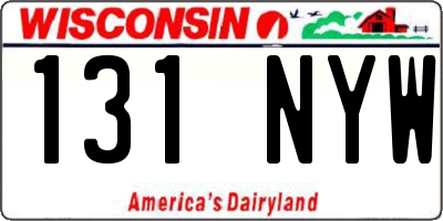 WI license plate 131NYW