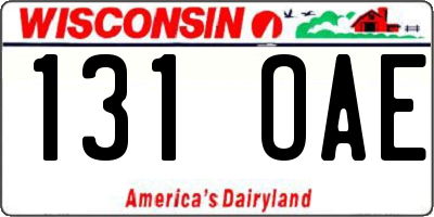 WI license plate 131OAE