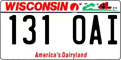 WI license plate 131OAI